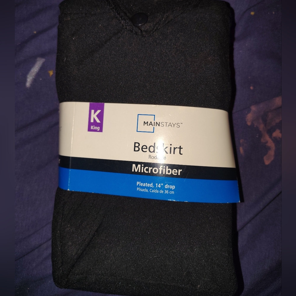 Mainstays Black Microfiber Bed Skirt King Size